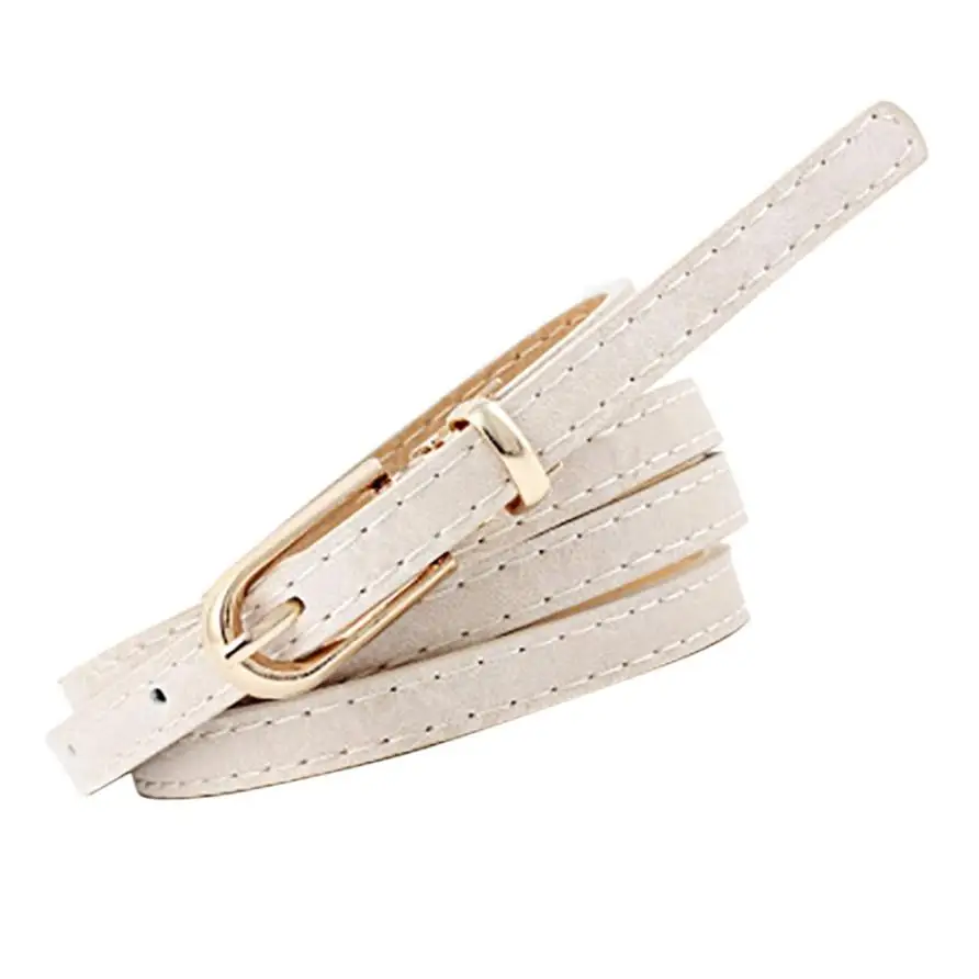 Женский винтажный аксессуар тонкий повседневный кожаный ремень для отдыха с