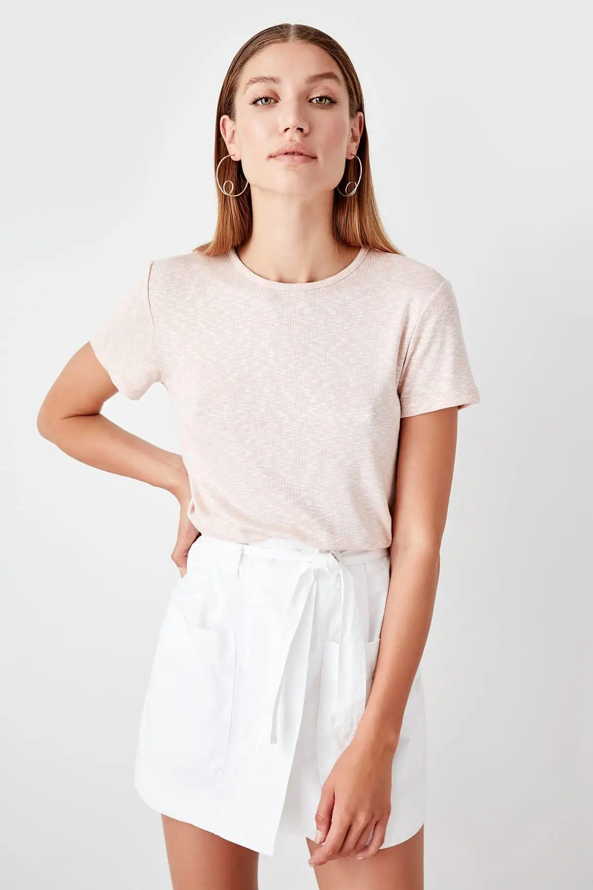Trendyol порошок Базовые Трикотажные футболки TWOAW20TS0022|Футболки| |