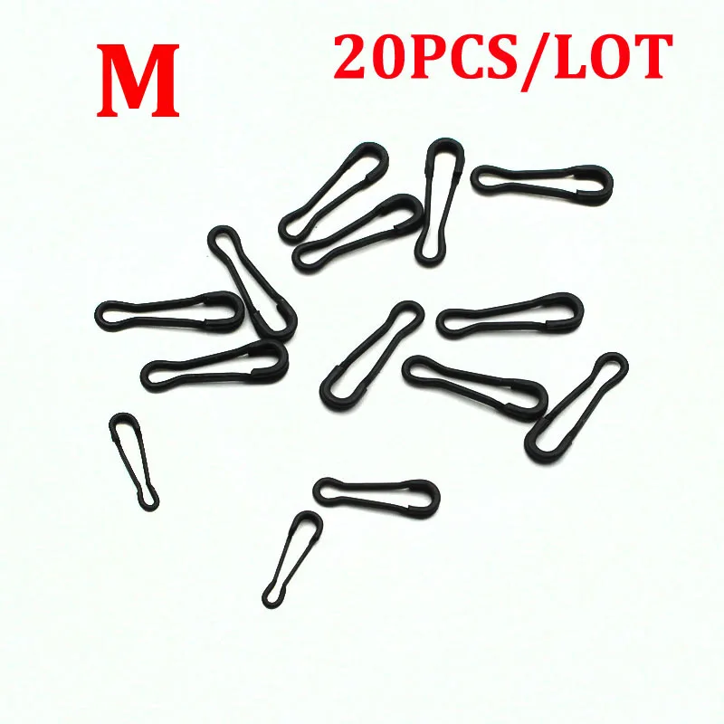 20PCS-M 20 шт. Быстросменные зажимы для ловли карпа, клеммы для ловли карпа, снасти для ловли Карпов, аксессуары - Цвет: 20PCS-M