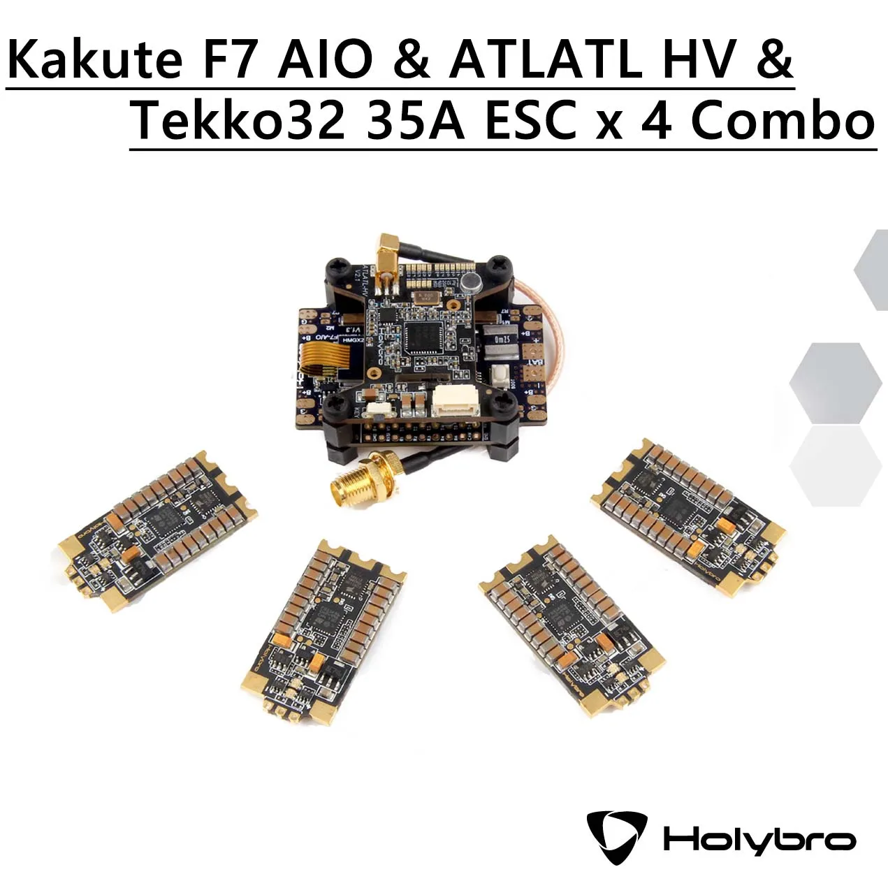 Holybro Kakute F7 V1.5 FC и Holybro Atlatl HV V2 5,8G/видеопередатчиком и Holybro Tekko32 4-в-1 35A ESC комбо для FPV RC - Цвет: F7AIO Atlatl ESC