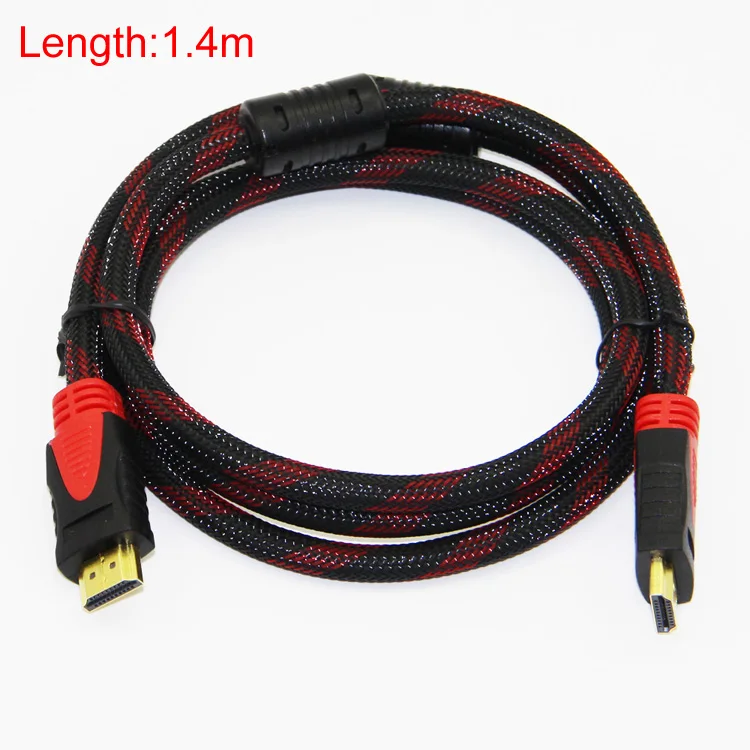 Позолоченный HDMI папа-папа нейлоновая сетка в оплетке V1.4 3D 1080P Full HD 140 см 270 см 460 см 920 см 14 м