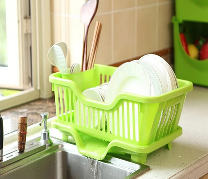 1PC Multi-functional Plastic Non-folding Storage Rack Dish Plate Bowl Drying with Drainer Holder Kitchen JH 0760 | Дом и сад