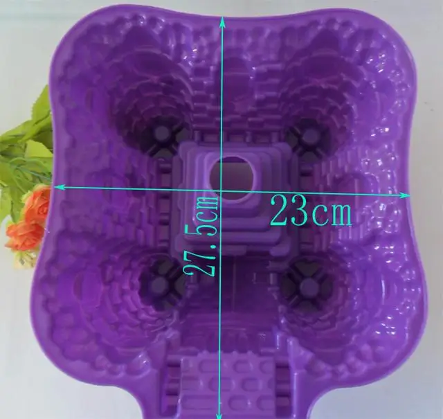 FREE SHIPPING !!!Green Good Quality 100% Food Grade Silicone Cake Mold/Muffin Cupcake Pan Castle mould |
