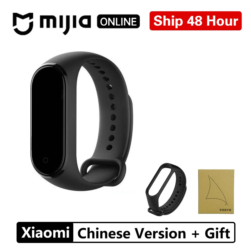 Chinese Version gift Xiaomi Mi Band 4 Smart AI фитнес-трекер для измерения сердечного ритма 135 мАч Bluetooth 5,0 50 м водонепроницаемый сенсорный цветной экран музыкальный браслет - Цвет: Chinese Version gift