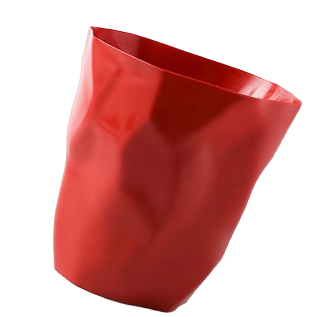 Red Large Креативная неправильная мусорная корзина пластиковая мусорная корзина для домашнего офиса автомобиля - Цвет: Red Large