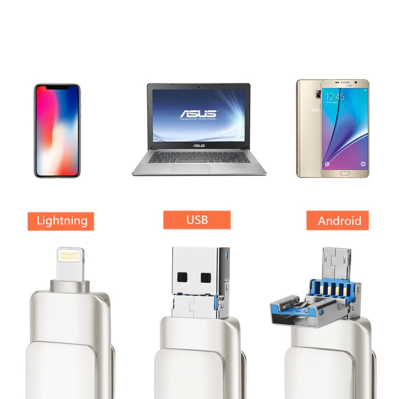 Eaget OTG USB флеш-накопитель 3 0 Флешка 16/32/64/128 ГБ MFi для iPhone X/8/7/6 Plus iPad ключ | Компьютеры и