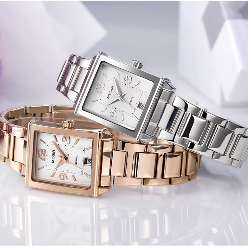 MEGIR Top Brand Fashion Women Watches Luxury Rose Gold Watch Stainless Steel Auto Date Ladies Lady Clock Reloj Mujer | Наручные часы