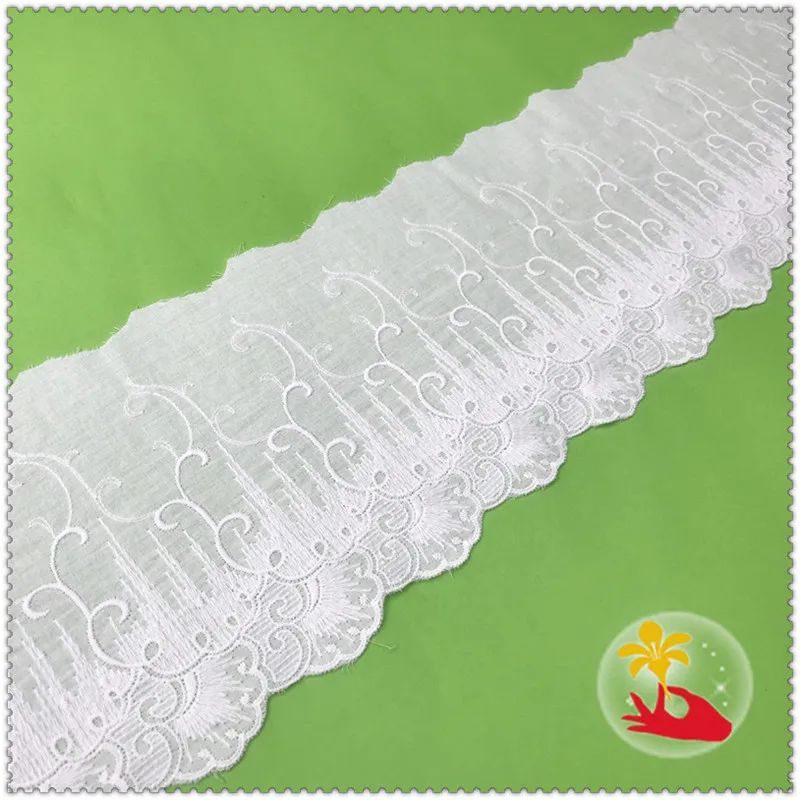 5Yards Ivory Cotton Side Lace Accessories Mesh Fabric Skirt Decorative Clothes Curtain DIY Material 17cm | Дом и сад