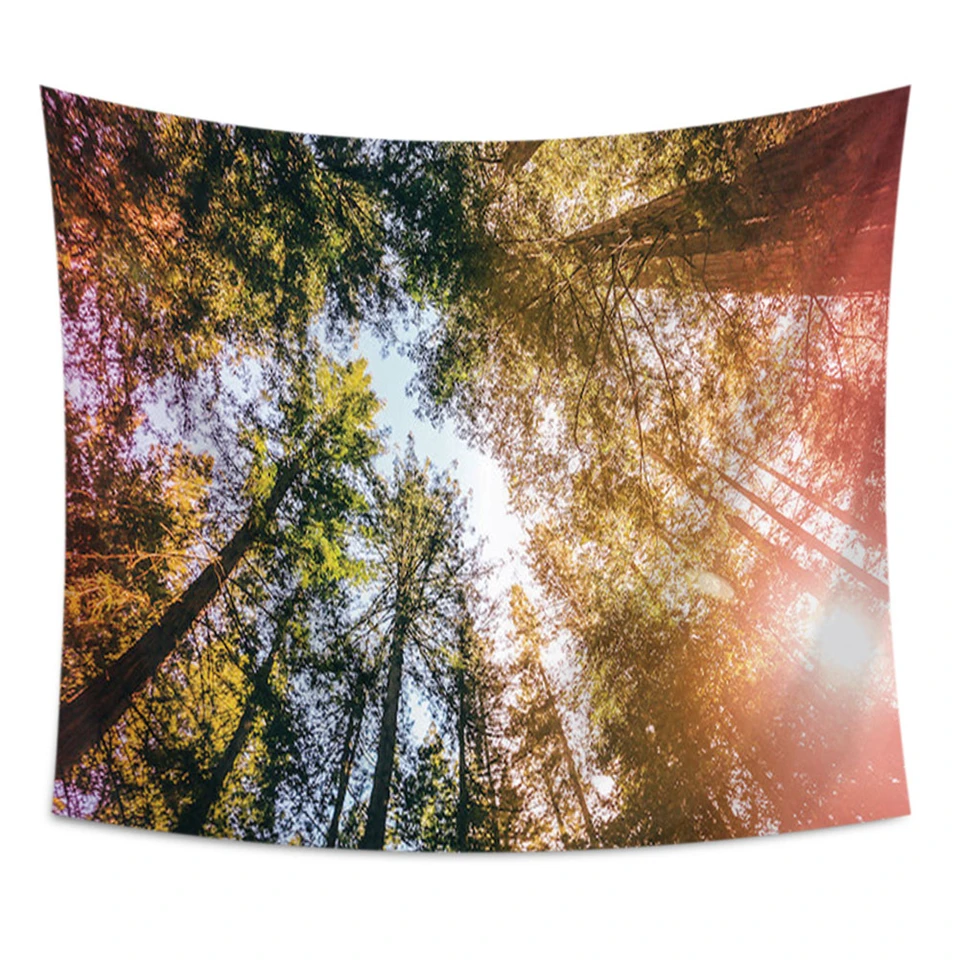 SOFTBATFY красочные гобелены с деревьями изголовье стены искусства покрывало одеяло