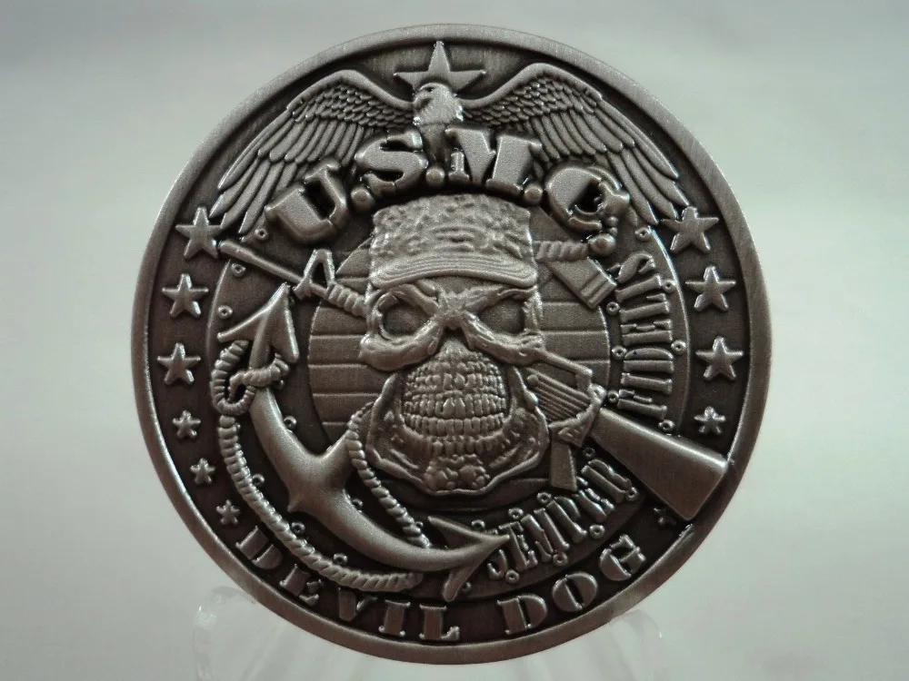 Индивидуальные монеты лидер продаж USMC Devil Dog Challenge Coin морской корпус