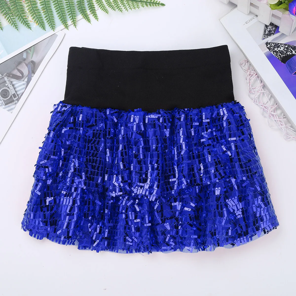 Женская балетная юбка TiaoBug с блестками пачка со встроенными шортами для