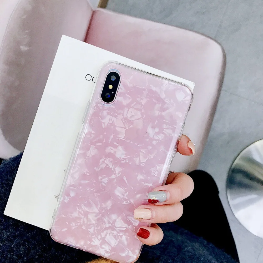Блестящие чехлы для телефонов iPhone XS Max чехол Dream Shell мягкий силиконовый из ТПУ X 7 8 6