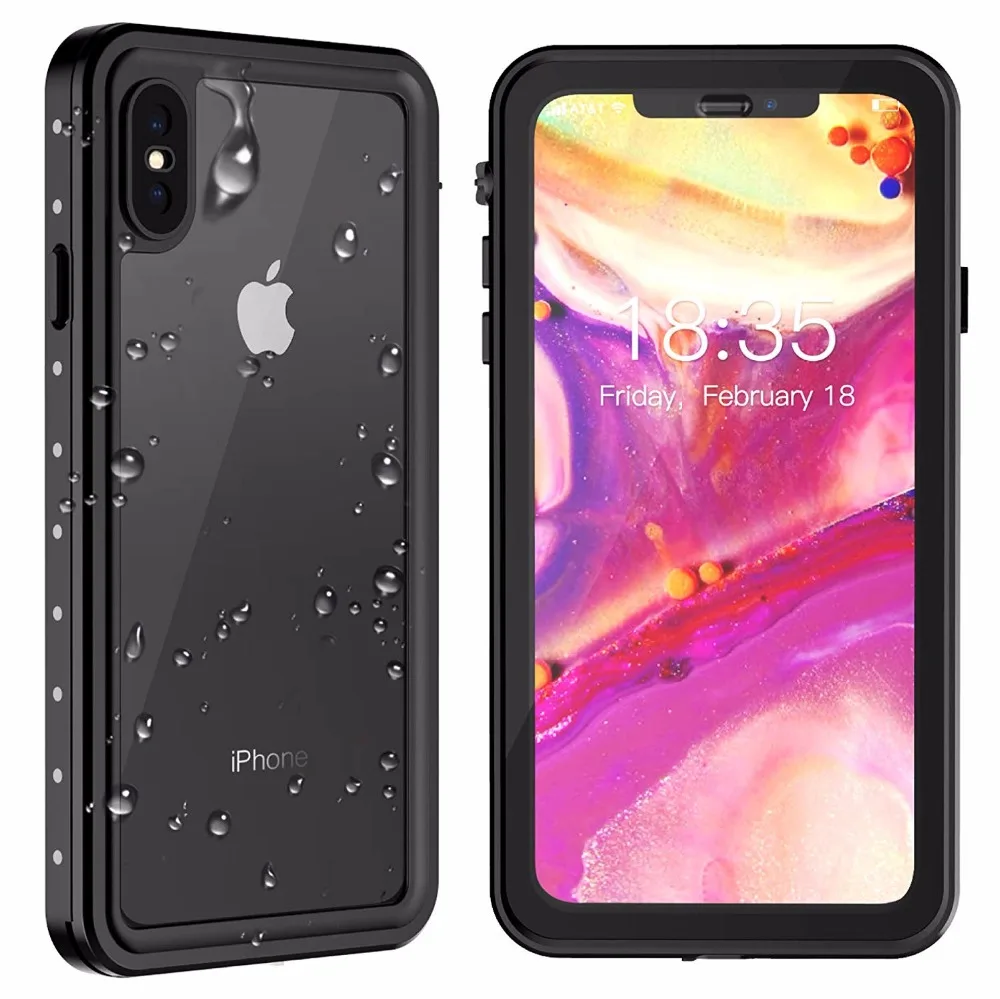 

For iPhone Xs Waterproof case IP68 Waterproof Shock Dirt Snow Proof Protection for iPhone X With Touch ID phone case Skin Cover