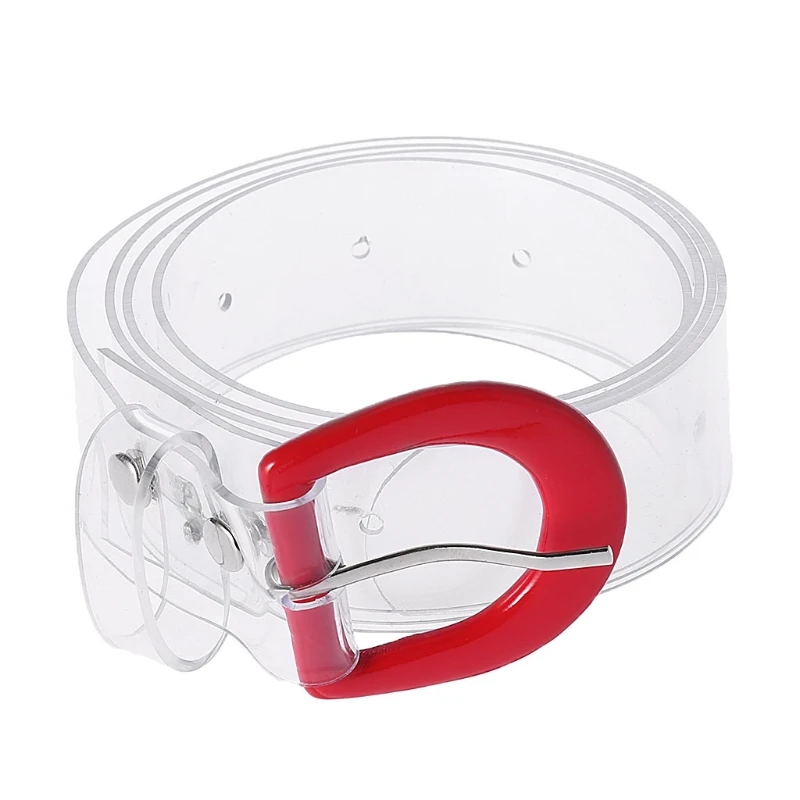 1 шт. Женский Пластиковый поясной ремень прозрачный широкий пояс цветная Пряжка