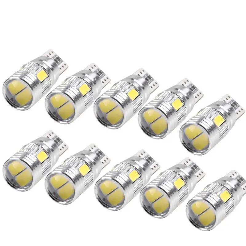 10Pcs/Lot T10 501 194 W5W 5630 LED 6SMD Car White CANBUS Error Free Wedge Light Bulb New | Автомобили и мотоциклы