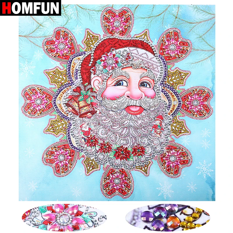 

HOMFUN искусственное изображение Стразы специальная форма алмазная Вышивка Мультфильм Санта Клаус домашний декор 40x40