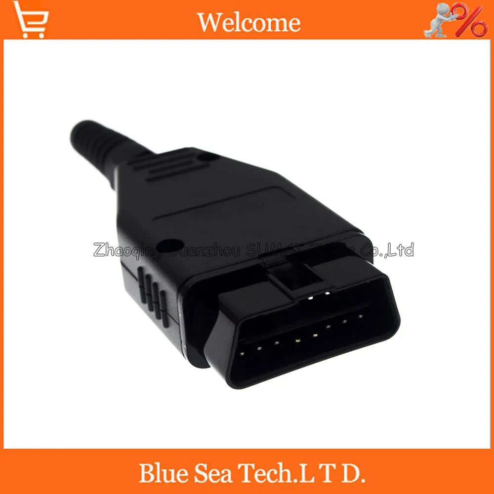 16 Pin OBD2 12V штекер разъема (включая винт и корпус т. Д.) для ECU теста длинный тип с PCB