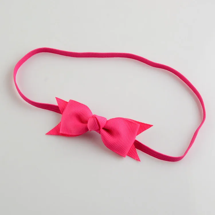 

10PCS 20colors for selection 6mm width Skinny Elastic kids Hairbands Headbands with 7.0cm grosgrain bows,Girl Hair accessories