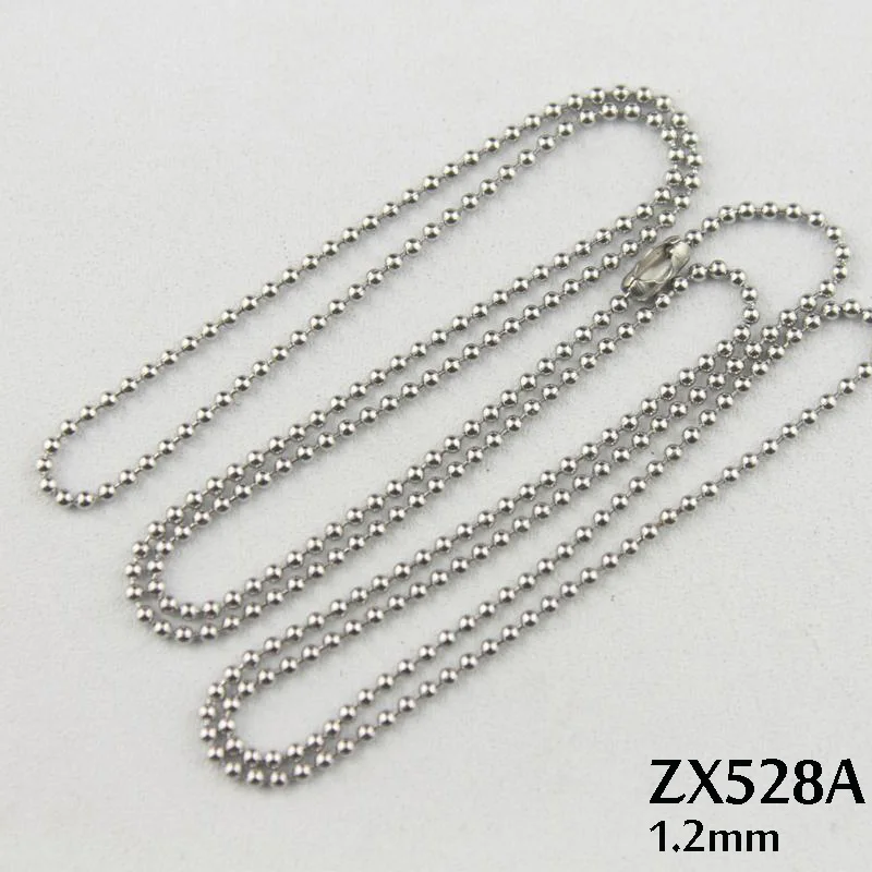 

200pcs small beads chain 1.2mm ball chain with Waist buckle stainless steel necklace fashion jewelry ZX528A