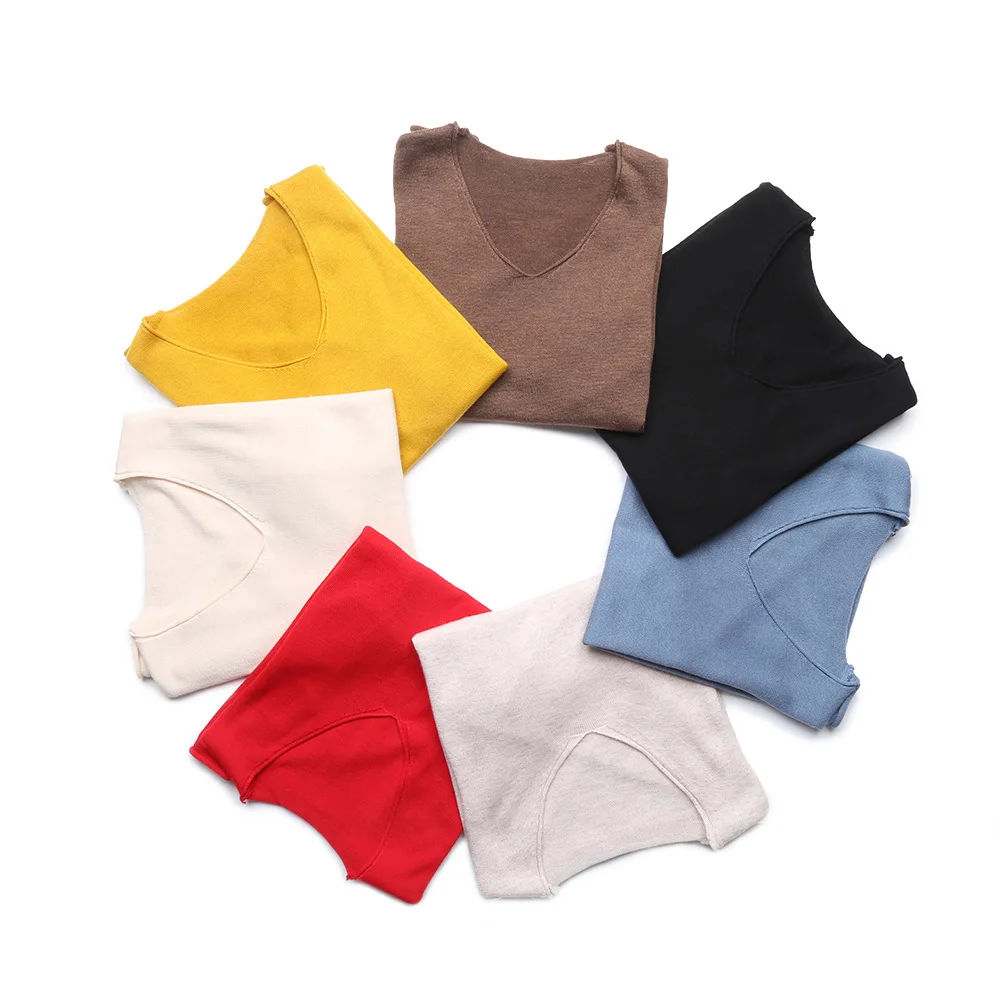 Женский кашемировый шерстяной свитер однотонный пуловер с коротким рукавом и