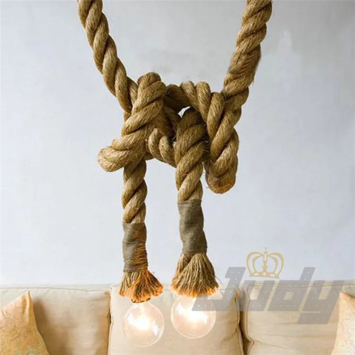 Vintage Rope Pendant Light Lamp Loft Creative Personality Industrial Edison Bulb American Style For Bar Pub cafe | Лампы и освещение