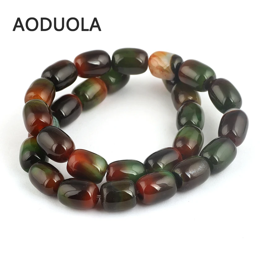 Бусины из зелёного натурального камня для браслетов 11 х14 мм 28 шт./партия |