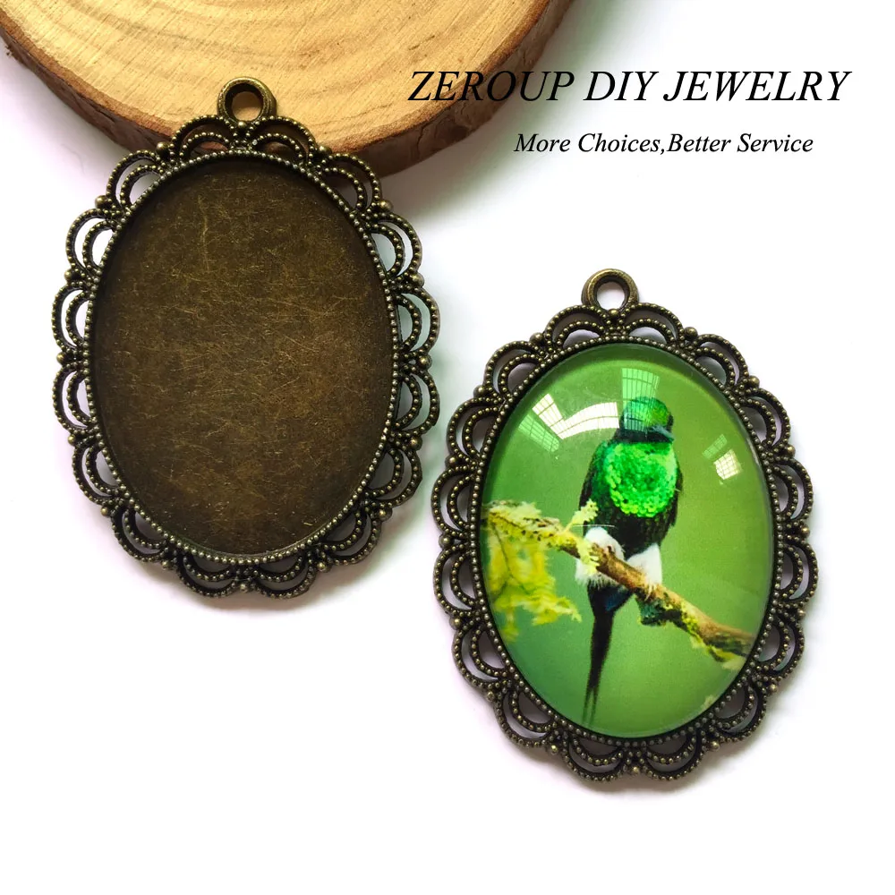 

5 шт./лот подвеска-лоток из античной бронзы, камея 30*40 мм, кабошон, принадлежности для ювелирных украшений