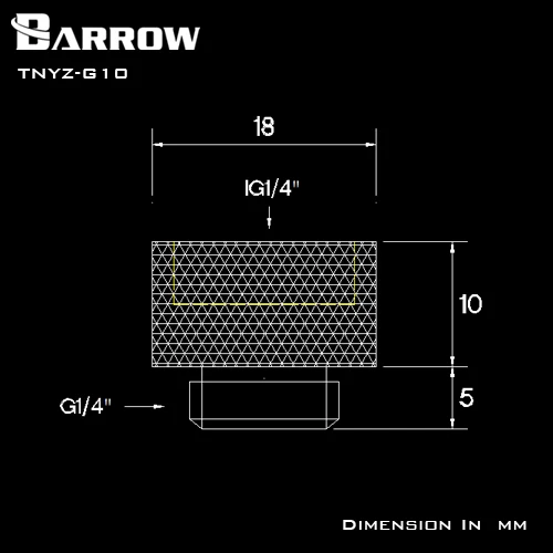 BARROW (удлинить 10 мм) фитинг G1/4 ''M к F удлинитель подключения Переходник штекер
