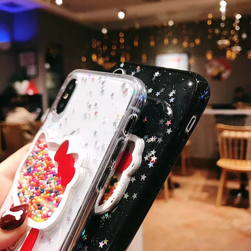 Милый блестящий чехол с рисунком котенка для iPhone X XS Max XR прозрачный мягкий