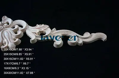 Деревянная резная угловая накладка J8- 30x20 см Неокрашенная рамка наклейка на дверь