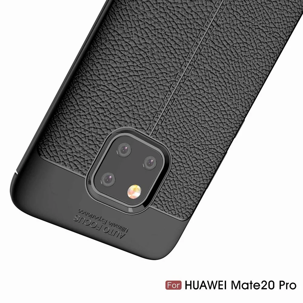 Чехол для мобильного телефона Huawei Mate 20 Pro личи кожа текстура мягкий Силиконовый