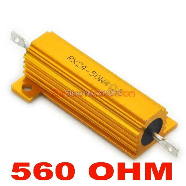 (20 шт./лот) 560 Ом 50 Вт проволочный Алюминиевый резистор Вт.|560 ohm|aluminum housed resistoraluminum