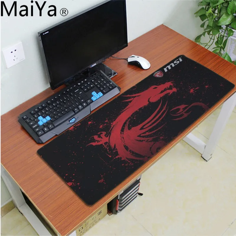 MaiYa простой дизайн Msi Dragon Логотип Индивидуальные коврики для мыши компьютер Аниме Коврик для мыши и ноутбука резиновая мышь прочный Настольный коврик для мыши - Цвет: LockEdge 30x80cm