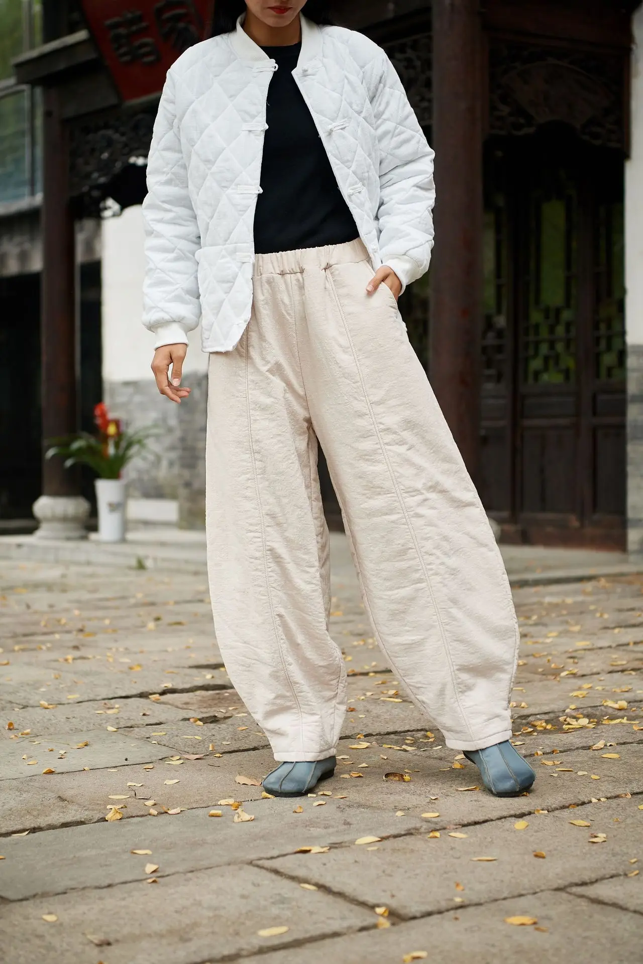 Suvance Winter Vintage Casual 4 Solid Color One Size Cotton Women Pants Yf-bxf2360