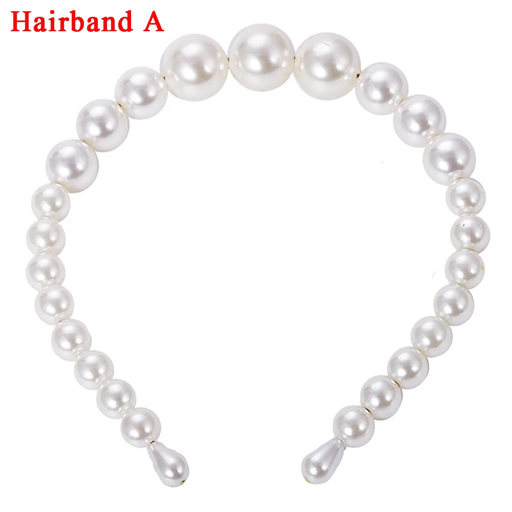 Hairband A 1 шт., новинка, элегантная лента для волос с искусственным жемчугом, заколки для волос, свадебные Роскошные модные украшения для женщин, подарки, аксессуары для волос - Окраска металла: Hairband A