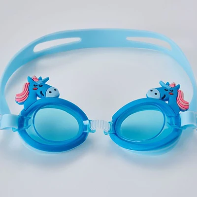 Blue Unicorn Симпатичные детские силиконовые прозрачные плавательные очки в форме единорога, водонепроницаемые очки, противотуманные очки для бассейнов, плавающих ming - Цвет: Blue Unicorn
