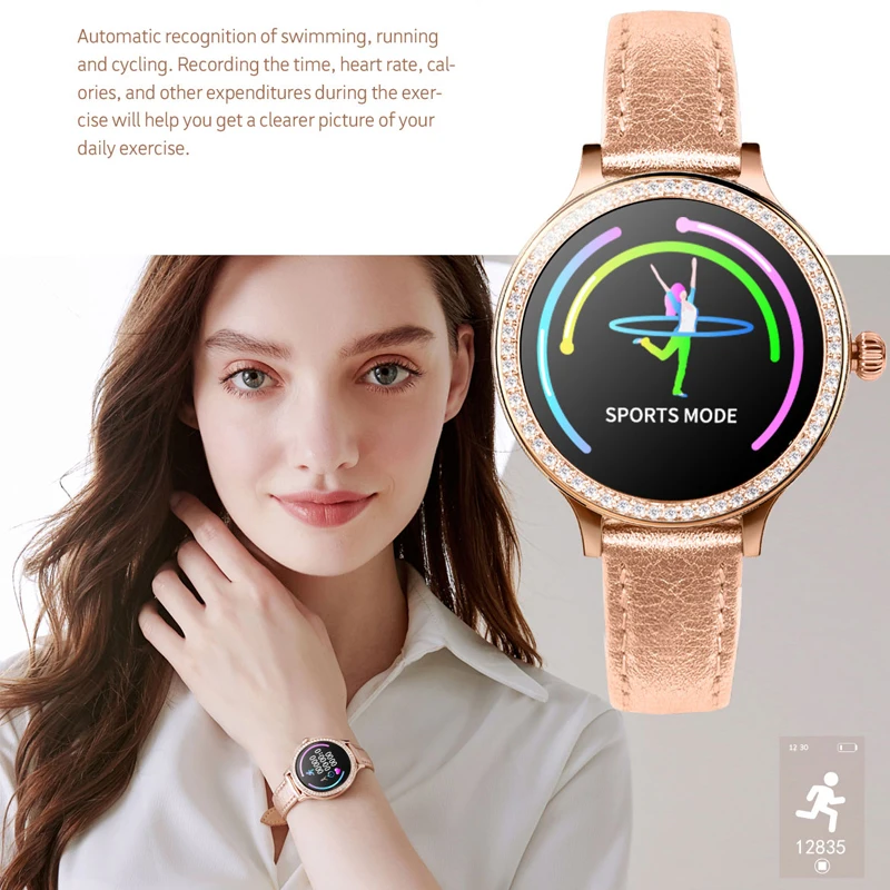 M8 Fashion Luxury Women Smart Watch Heart Rate Blood Pressure Monitor IP68 Waterproof Fitness Tracker Support All Languages | Электроника