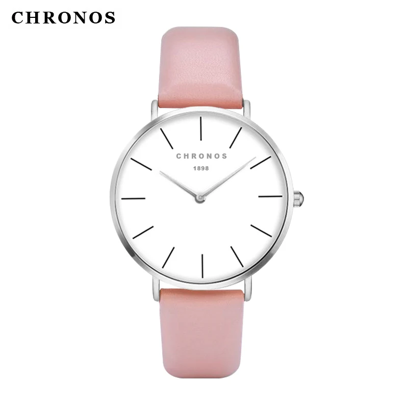 CHRONOS 1898 часы унисекс Роскошные повседневные мужские наручные часы с кожаным ремешком кварцевые часы Reloj Mujer - Цвет: CH0242