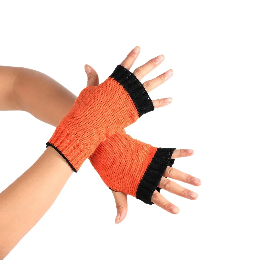 Зимние вязаные длинные перчатки для запястья без пальцев мужские пальцев|long