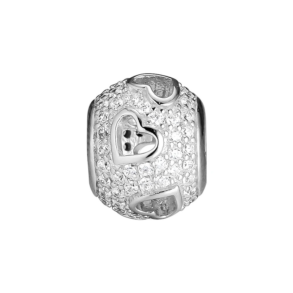CKK бусины Tumbling сердца серебро 925 оригинальный подходят для браслетов Pandora браслет