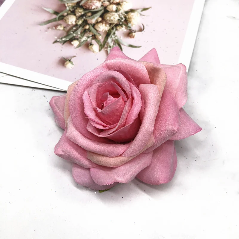 pink HINDJEF 5 шт./искусственный шелк головка розы украшение дома/DIY свадебная одежда обувь шляпы коллаж Декоративные искусственные цветы - Цвет: pink