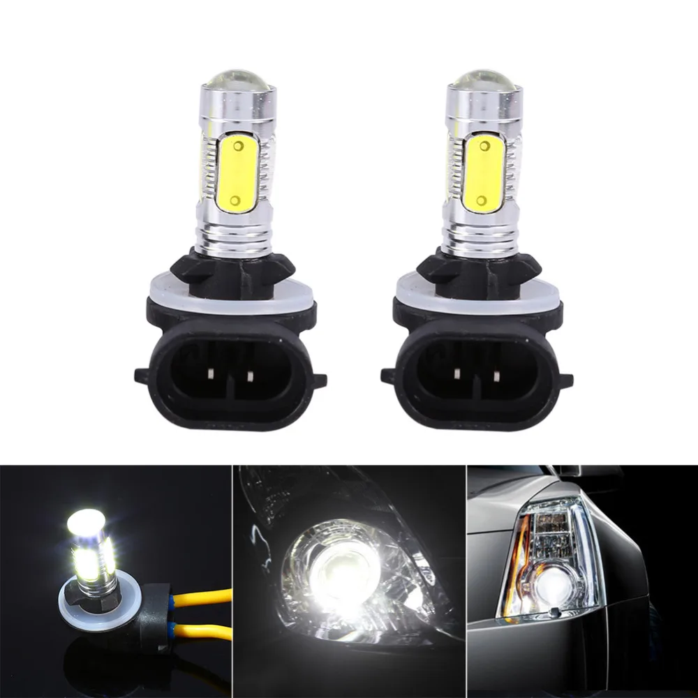 2x Автомобильные светодиодные лампы для грузовиков 5 COB LED 7 W 6500K HID белые H27W/2 881|fog light