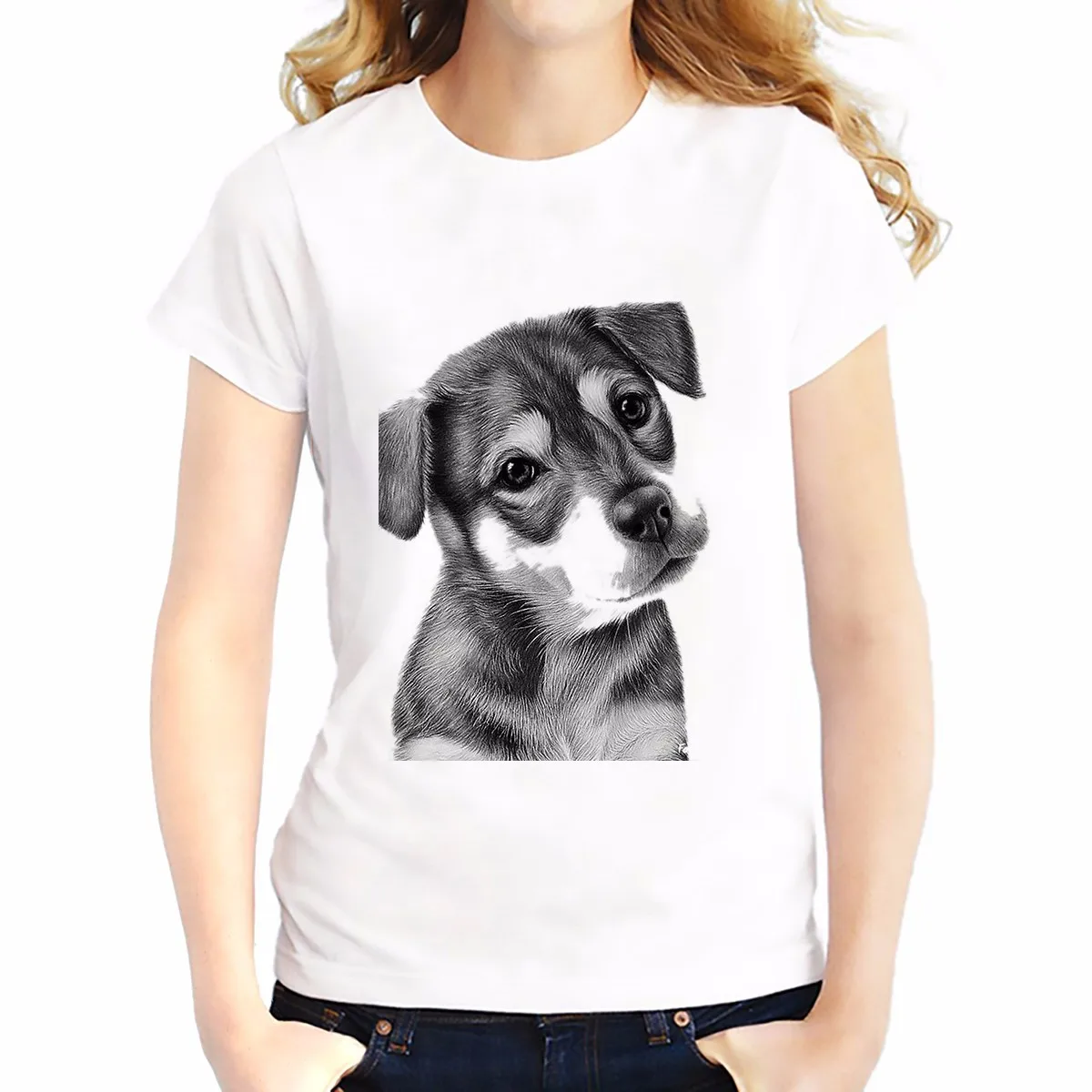 Для девочек Повседневная футболка для женщин с коротким рукавом и О образным