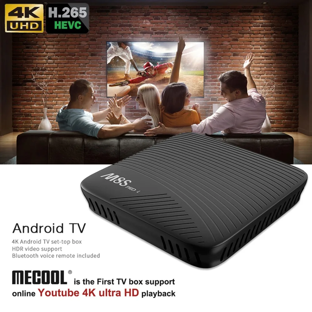 Mecool M8S PRO L Android tv Box 4K смарт бокс 3 ГБ 32 ТВ приставка Amlogic S912 Отт IP HD wifi Поддержка