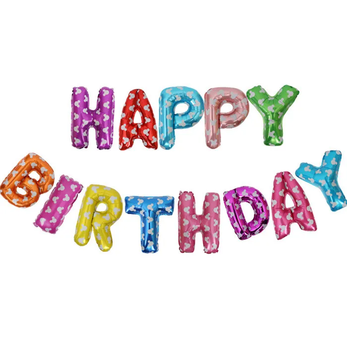 HappyBirthday H15 13 шт. 16 дюймов красочные шары с днем рождения буквы алфавита висячие украшения на день рождения дети ребенок душ фольги шар - Цвет: HappyBirthday H15