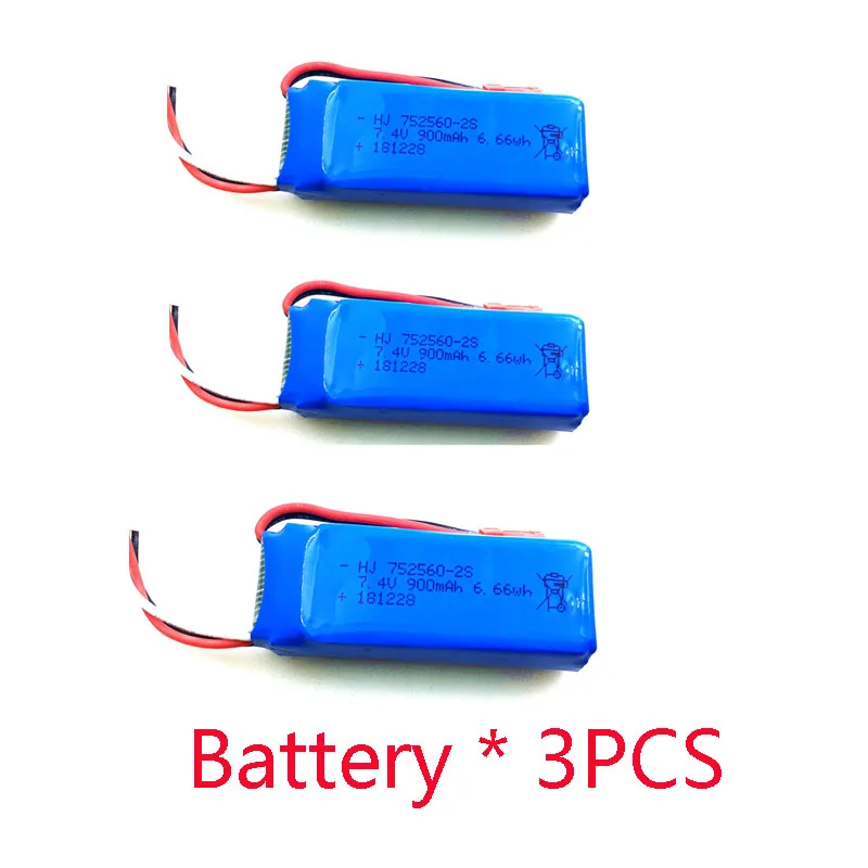 7,4 V 950 мА/ч, 25C Lipo Батарея для XK X520 самолет запасные Запчасти аксессуары - Цвет: 3 PCS Battery