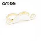 Классические двойные кольца Anise для женщин, креативное белое эмалированное кольцо на палец с бородой и усами, модное очаровательное ювелирное изделие, Женское кольцо