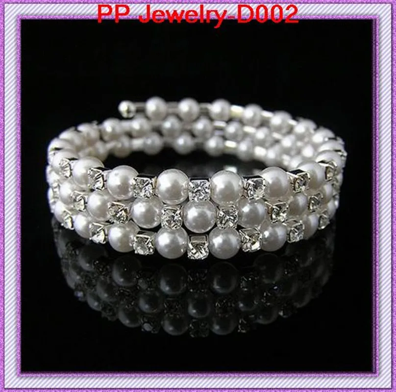 Серебряный тон Потрясающие прозрачные хрустальные и жемчужные бусины