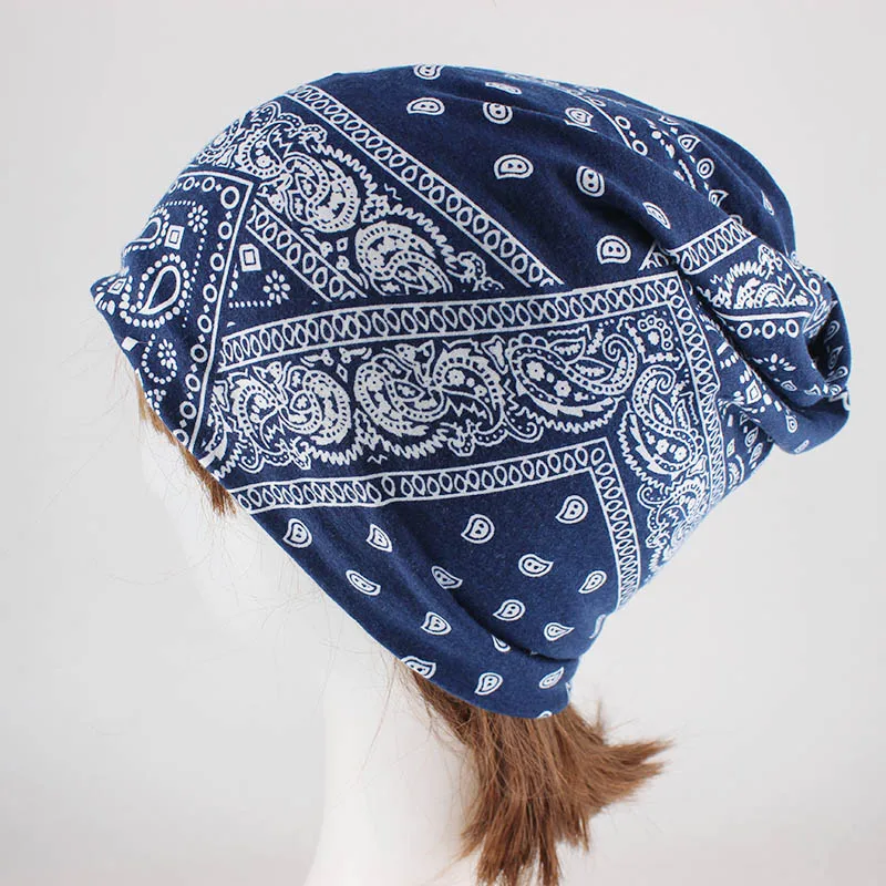 Новые модные женские осенние вязаные шапки Skullies, Дамский шарф, двойная Повседневная хлопковая шапка, теплые винтажные шапки, брендовые шапки Gorras