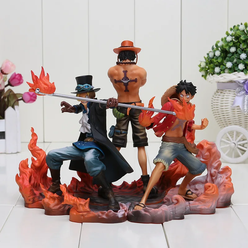 15-17 см 3 шт./компл. Аниме One Piece DXF Luffy Ace Sabo ПВХ экшн-фигурки модели игрушки | Игрушки и